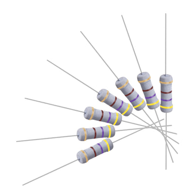 Harfington Uxcell 50 Stücke 1 Watt Metalloxidschichtwiderstand Axiale Führung 470 Ohm ± 5% Toleranz