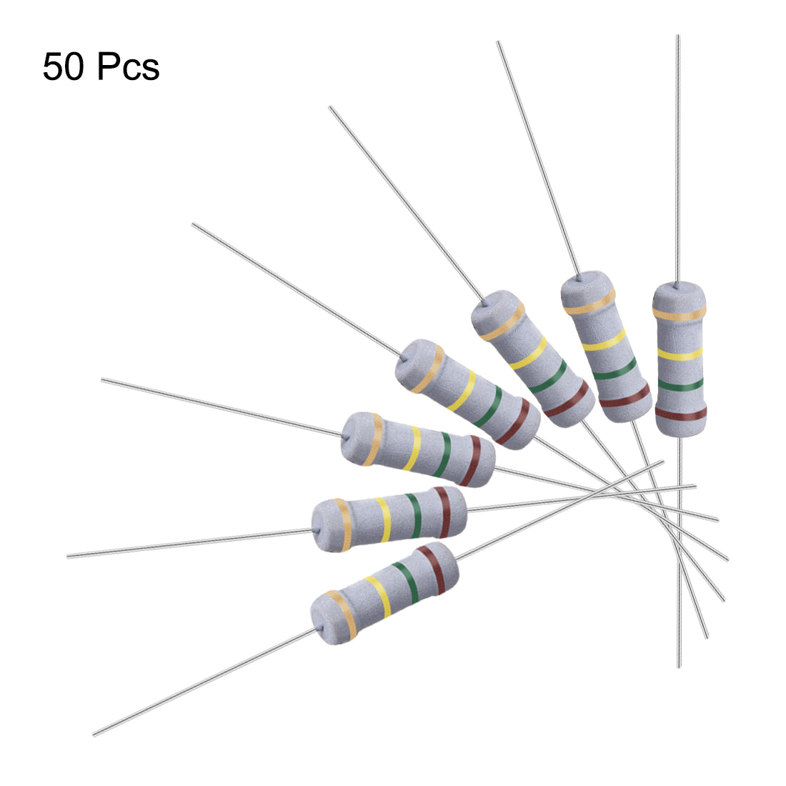 uxcell Uxcell 50 Pcs 1W 1 Watt Metal Oxide Film Resistor Axile Lead 150K Ohm ±5% Tolerance