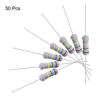 Harfington Uxcell 50 Pcs 1W 1 Watt Metal Oxide Film Resistor Axile Lead 150K Ohm ±5% Tolerance