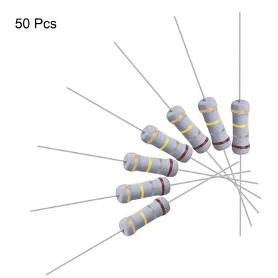 Harfington Uxcell 50 Pcs 1W 1 Watt Metal Oxide Film Resistor Axile Lead 180K Ohm ±5% Tolerance