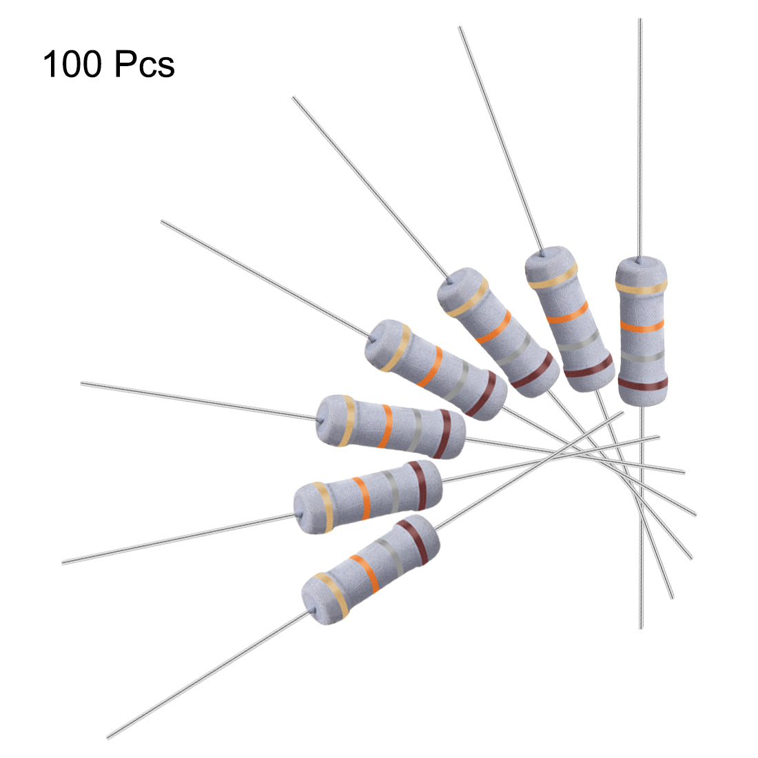 uxcell Uxcell 100 Pcs 1W 1 Watt Metal Oxide Film Resistor Axile Lead 18K Ohm ±5% Tolerance