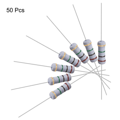 Harfington Uxcell 50 Pcs 1W 1 Watt Metal Oxide Film Resistor Axile Lead 1M Ohm ±5% Tolerance