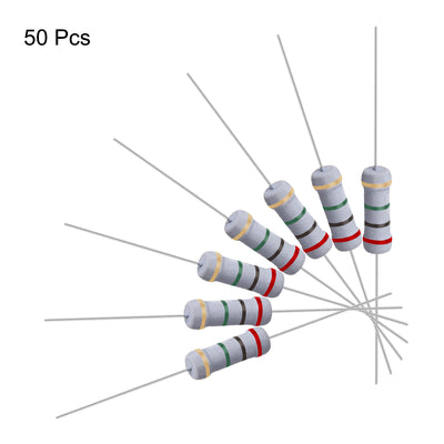 Harfington Uxcell 50 Pcs 1W 1 Watt Metal Oxide Film Resistor Axile Lead 2M Ohm ±5% Tolerance