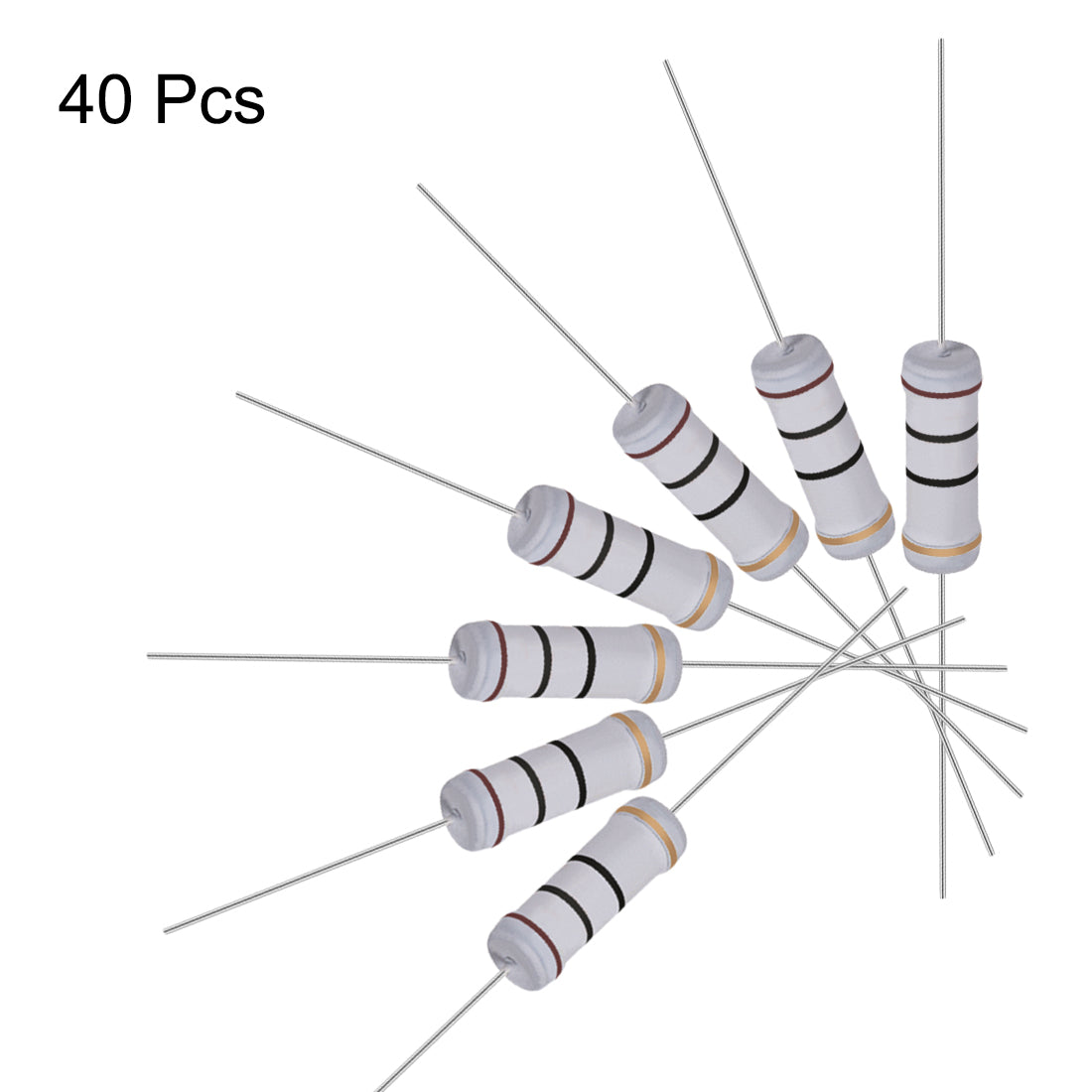 uxcell Uxcell 40pcs 3W 3 Watt Metal Oxide Film Resistor Lead 10 Ohm ±5% Tolerance