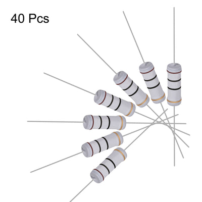 Harfington Uxcell 40pcs 3W 3 Watt Metal Oxide Film Resistor Lead 10 Ohm ±5% Tolerance