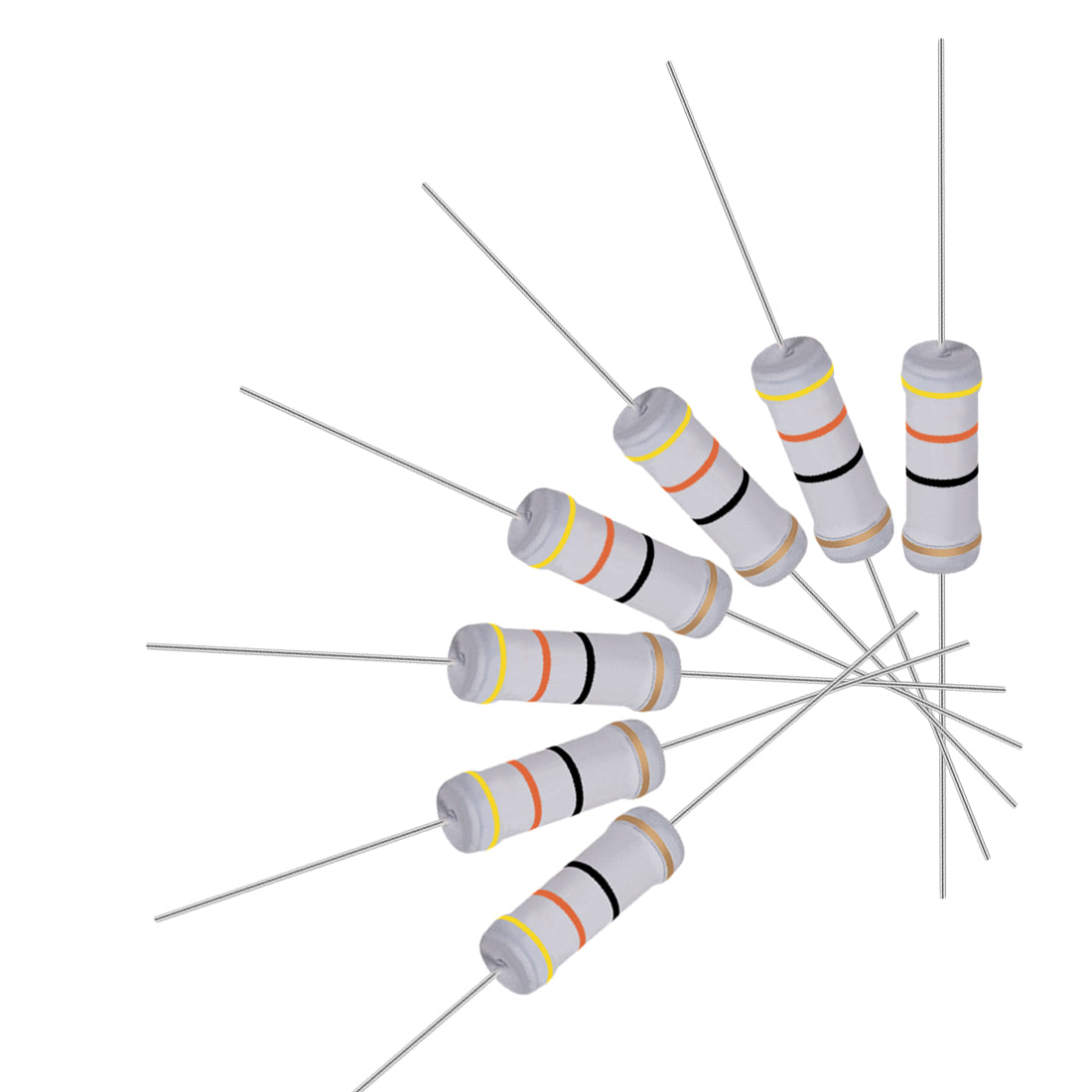 uxcell Uxcell 20pcs 3W 3 Watt Metal Oxide Film Resistor Lead 43 Ohm ±5% Tolerance