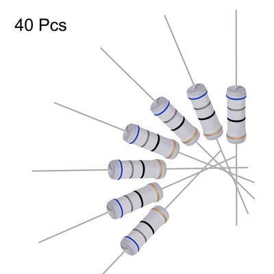 Harfington Uxcell 40pcs 3W 3 Watt Metal Oxide Film Resistor Lead 68 Ohm ±5% Tolerance