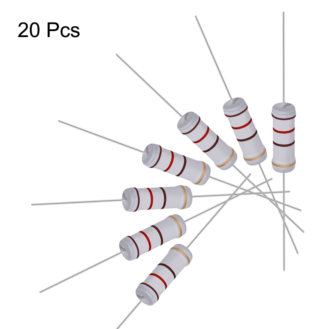 uxcell Uxcell 20pcs 3W 3 Watt Metal Oxide Film Resistor Lead 120 Ohm ±5% Tolerance