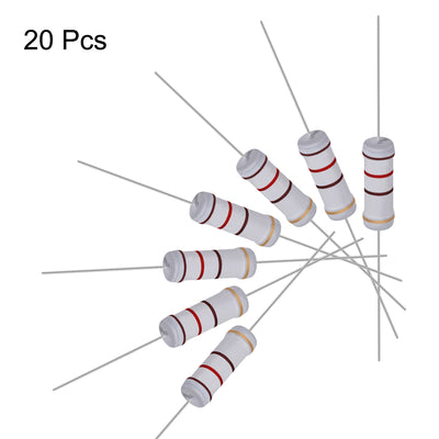 Harfington Uxcell 20pcs 3W 3 Watt Metal Oxide Film Resistor Lead 120 Ohm ±5% Tolerance