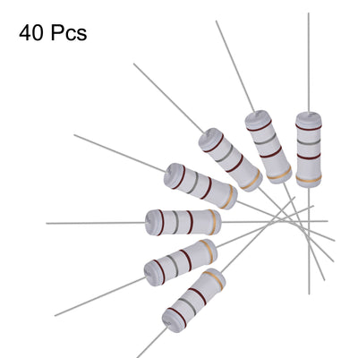 Harfington Uxcell 40pcs 3W 3 Watt Metal Oxide Film Resistor Lead 180 Ohm ±5% Tolerance