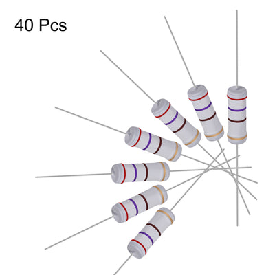 Harfington Uxcell 40pcs 3W 3 Watt Metal Oxide Film Resistor Lead 270 Ohm ±5% Tolerance