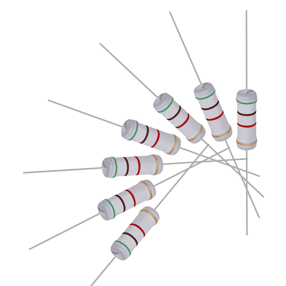 uxcell Uxcell 20pcs 3W 3 Watt Metal Oxide Film Resistor Lead 5.1K Ohm ±5% Tolerance