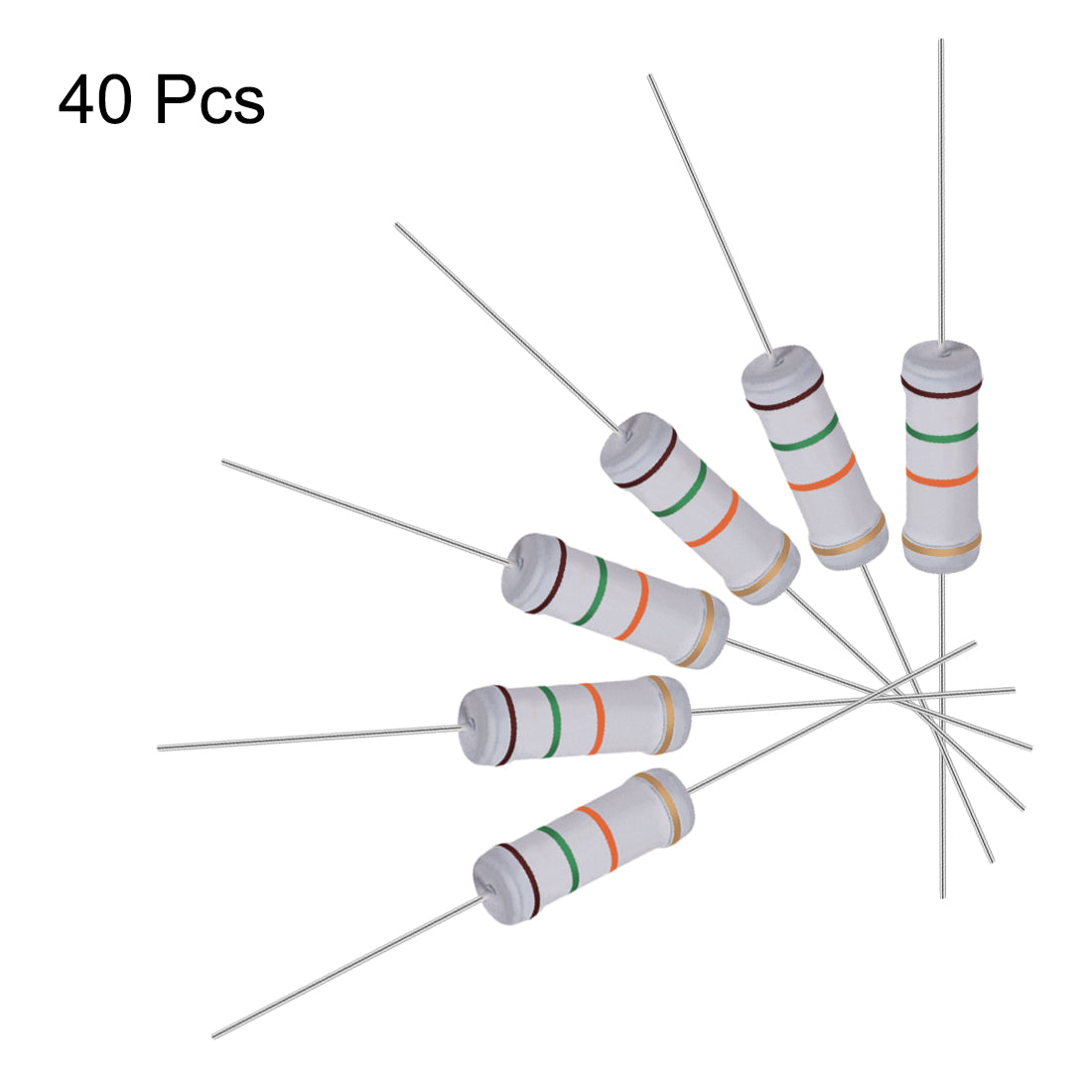 uxcell Uxcell 40pcs 3W 3 Watt Metal Oxide Film Resistor Lead 15K Ohm ±5% Tolerance