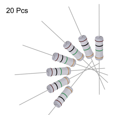 Harfington Uxcell 20pcs 3W 3 Watt Metal Oxide Film Resistor Lead 1M Ohm ±5% Tolerance