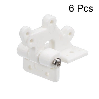 Harfington Uxcell RC Hinges Adjustable Hatch Hinge L30 x W16 mm, for RC Model Airplane Parts White 6pcs