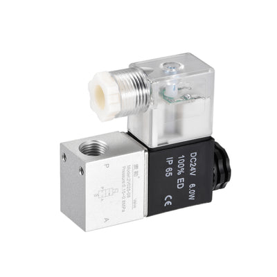 Harfington Uxcell 2V025-08 Pneumatic Air NC Single Electrical Control Solenoid Valve DC 24V 2 Way 2 Position 1/4 PT Internally Piloted Acting Type