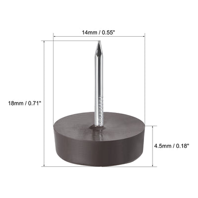 Harfington Uxcell 40Stk. Kunststoff Möbelbein Nagel Stuhl Tisch Beinschutz 14mm Dmr. braun