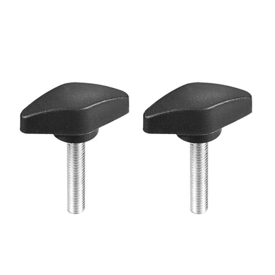 uxcell Uxcell Clamping Handle Gripandles Screw Knobs Handgrips M6 x 30mm Threaded T-Shape 2pcs