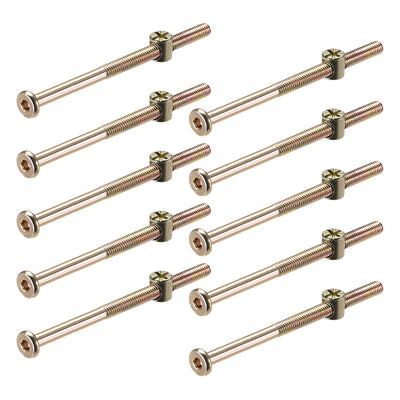 Harfington Carbon Steel Bronze Tone Furniture Bolts Nuts