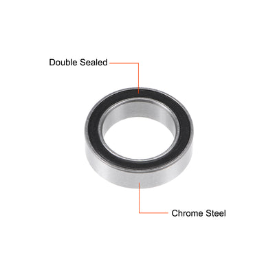 Harfington Uxcell Deep Groove Ball Bearings Thin Section Double Sealed Chrome Steel Z1