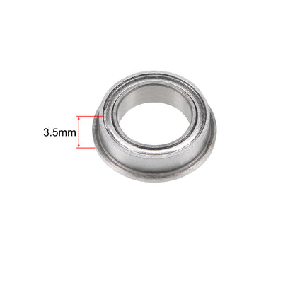 Harfington Uxcell Miniature Flange Deep Groove Ball Bearings Double Shield Chrome Steel