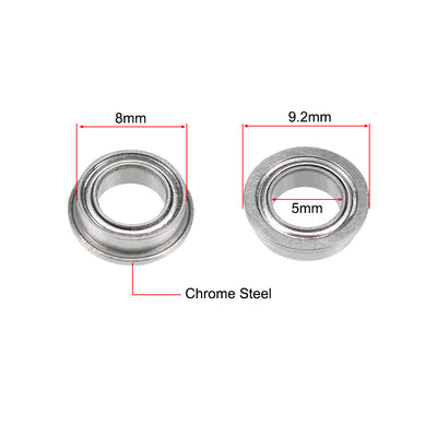 Harfington Uxcell Miniature Flange Deep Groove Ball Bearings Double Shield Chrome Steel