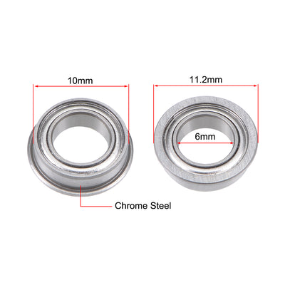 Harfington Uxcell Miniature Flange Deep Groove Ball Bearings Double Shield Chrome Steel