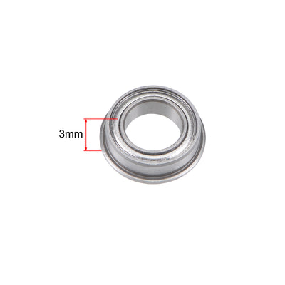 Harfington Uxcell Miniature Flange Deep Groove Ball Bearings Double Shield Chrome Steel