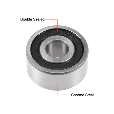 Harfington Uxcell Deep Groove Ball Bearings  Metric Double Sealed Chrome Steel ABEC1 Z2