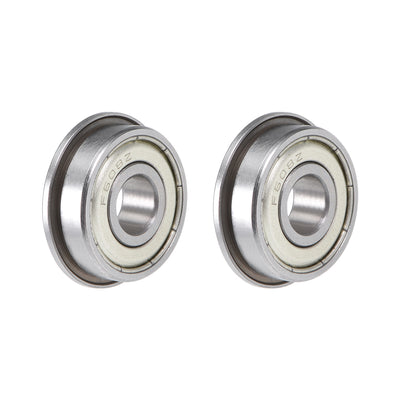 Harfington Uxcell Flange Deep Groove Ball Bearings Double Shield Chrome Steel