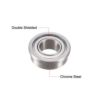 Harfington Uxcell Flange Deep Groove Ball Bearings Inch Double Shielded Chrome Steel