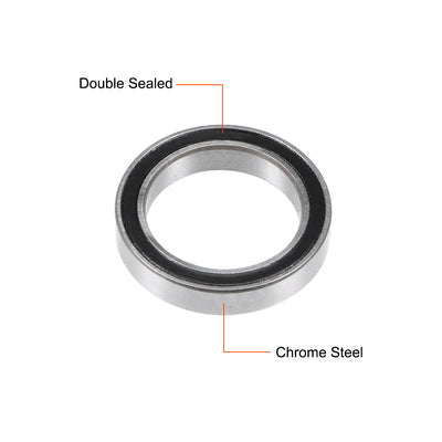 Harfington Uxcell Deep Groove Ball Bearings Thin Section Double Sealed Chrome Steel Z1