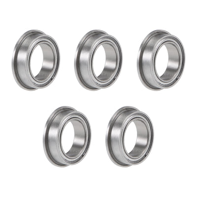 Harfington Uxcell Miniature Flange Deep Groove Ball Bearings Double Shielded Chrome Steel