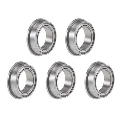 Harfington Uxcell Miniature Flange Deep Groove Ball Bearings Double Shielded Chrome Steel