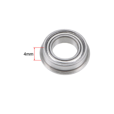 Harfington Uxcell Miniature Flange Deep Groove Ball Bearings Double Shielded Chrome Steel