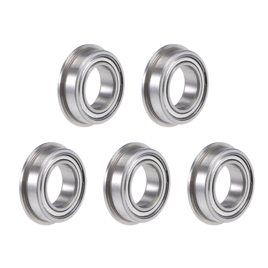 uxcell Uxcell Miniature Flange Deep Groove Ball Bearings Double Shielded Chrome Steel