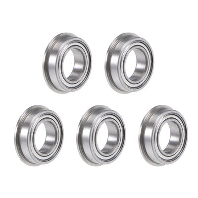 Harfington Uxcell Miniature Flange Deep Groove Ball Bearings Double Shielded Chrome Steel