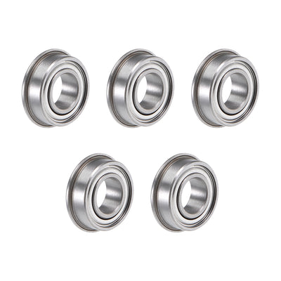 Harfington Uxcell Miniature Flange Deep Groove Ball Bearings Double Shielded Chrome Steel