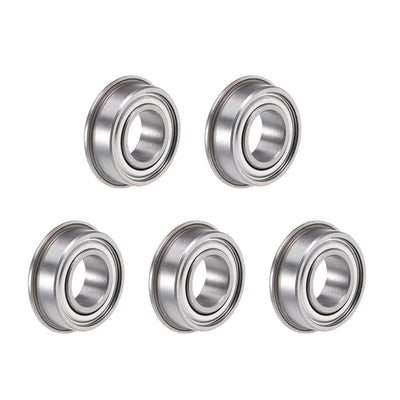 Harfington Uxcell Miniature Flange Deep Groove Ball Bearings Double Shielded Chrome Steel