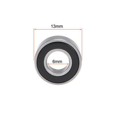 Harfington Uxcell S686-2RS Stainless Steel Ball Bearing 6x13x5mm Double Sealed 686-2RS Z2 Lever Bearings 5pcs