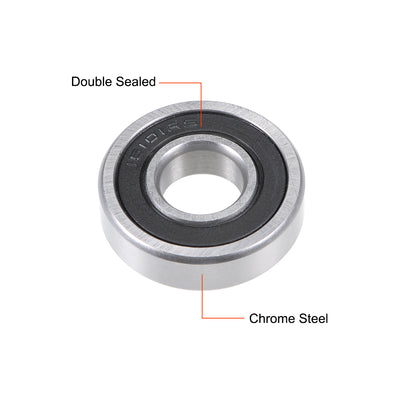 Harfington Uxcell Deep Groove Ball Bearings Z2 Double Sealed Chrome Steel Roller