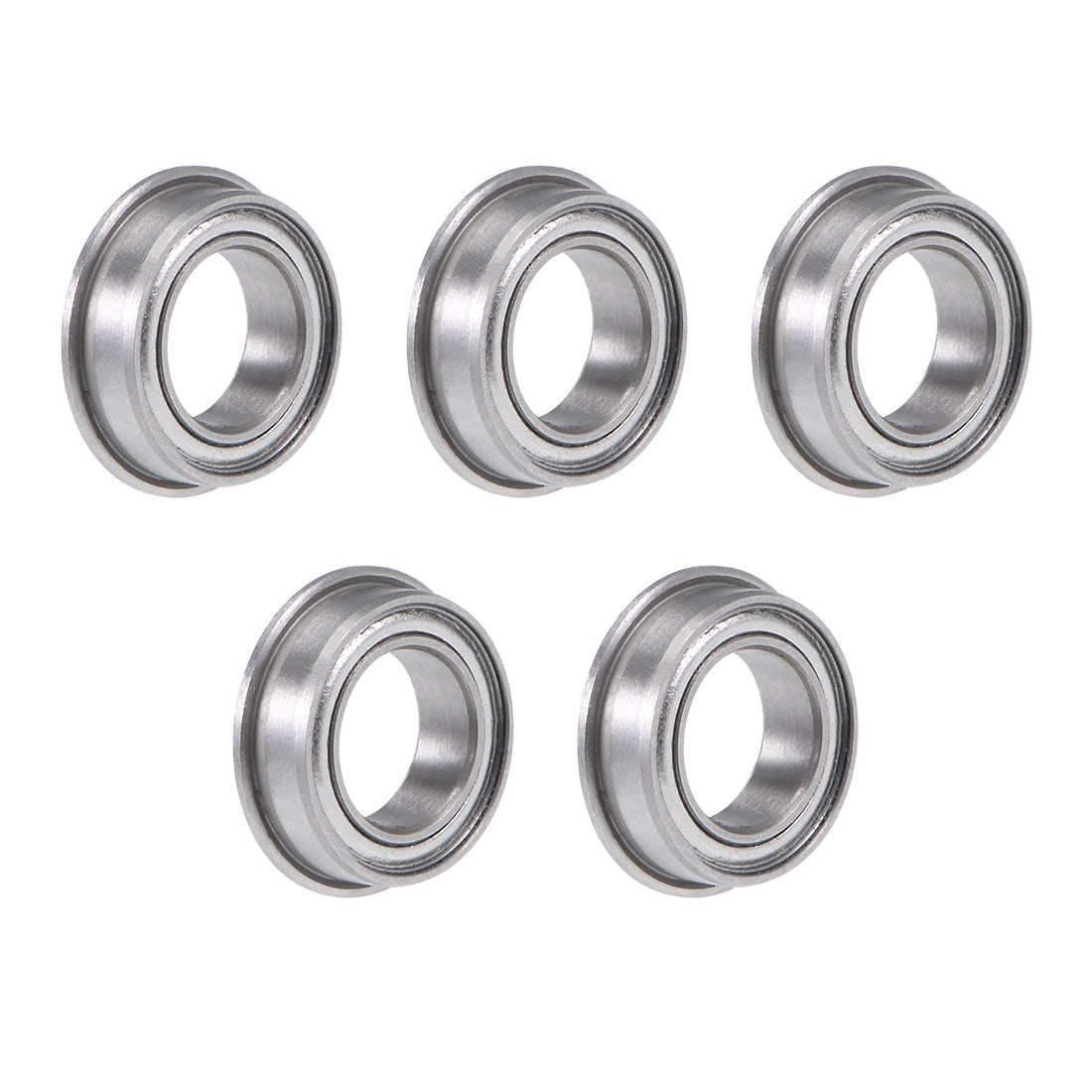 uxcell Uxcell Miniature Flange Deep Groove Ball Bearings Double Shielded Chrome Steel