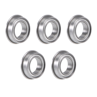 Harfington Uxcell Miniature Flange Deep Groove Ball Bearings Double Shielded Chrome Steel