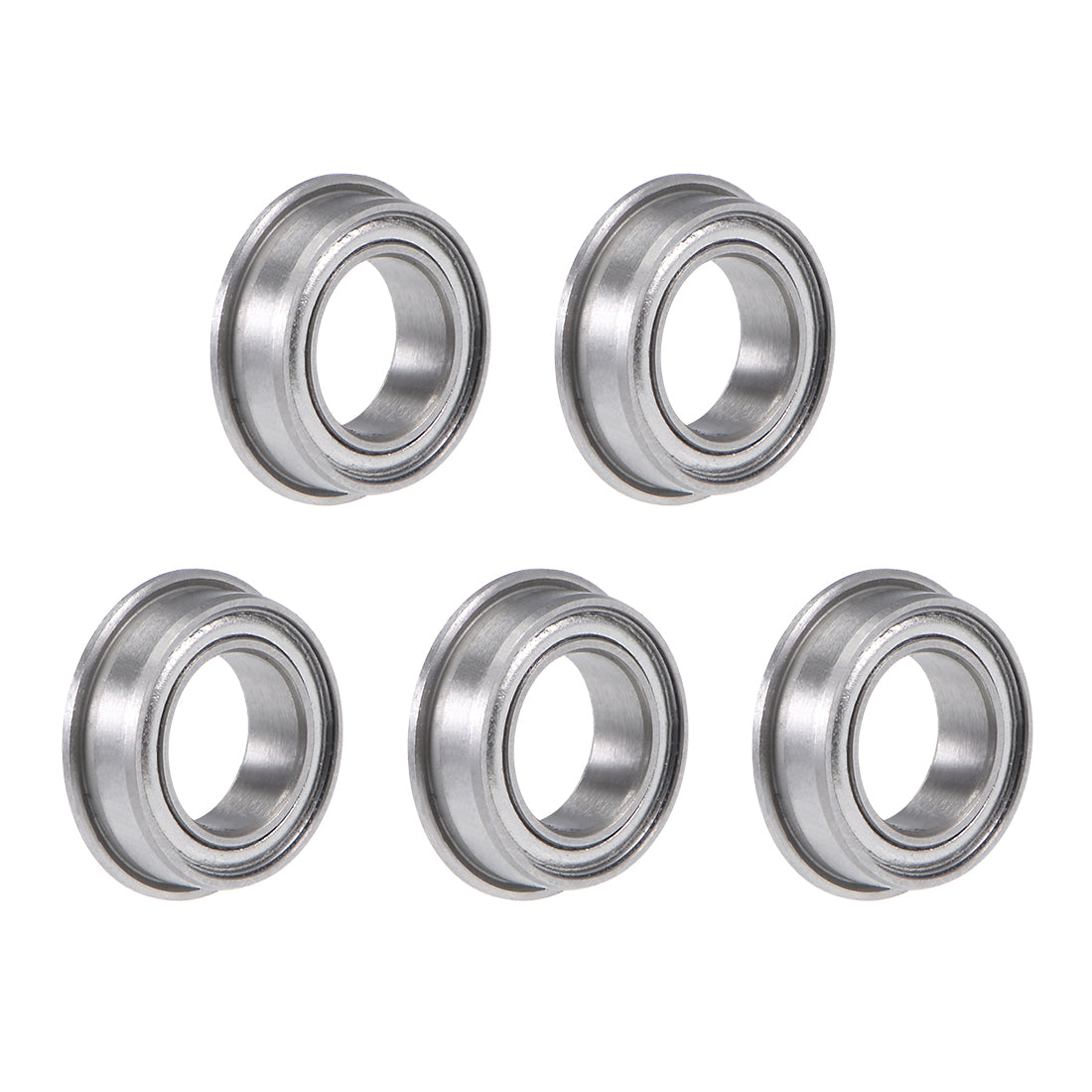 uxcell Uxcell Miniature Flange Deep Groove Ball Bearings Double Shielded Chrome Steel