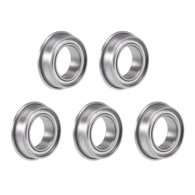 Harfington Uxcell Miniature Flange Deep Groove Ball Bearings Double Shielded Chrome Steel