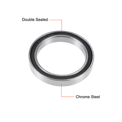 Harfington Uxcell Deep Groove Ball Bearings Thin Section Double Sealed Chrome Steel Z1