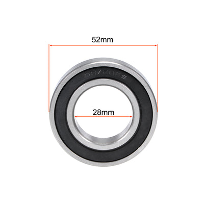 Harfington Uxcell Deep Groove Ball Bearing Double Seal Chrome Steel P0 Z1 Metric Bearings