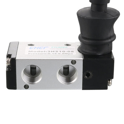 Harfington Uxcell Manual Hand Pull Solenoid Valve 2 Position 3 Way Pneumatic 1/4" PT Thread Air Hand Lever Operated Valve