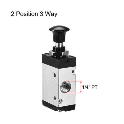 Harfington Uxcell Manual Hand Pull Push Solenoid Valve 2 Position 3 Way Pneumatic 1/4" PT Thread Air Hand Lever Operated Valve