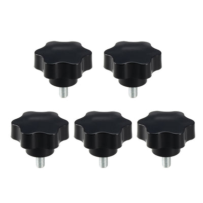 uxcell Uxcell Clamping Screw Knob , 50mm Dia Plum Hex Shaped Grips Star Knob M8 × 16mm Male Thread , 5pcs